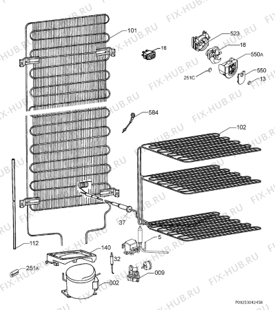 Взрыв-схема холодильника Aeg Electrolux S71408KG9 - Схема узла Cooling system 017