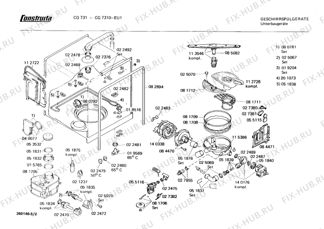 Взрыв-схема посудомоечной машины Constructa CG7310 CG731 - Схема узла 02