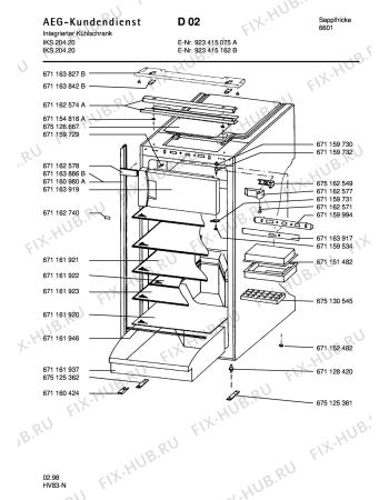 Взрыв-схема холодильника Seppelfricke IKS 204.20 OKO - Схема узла Section1