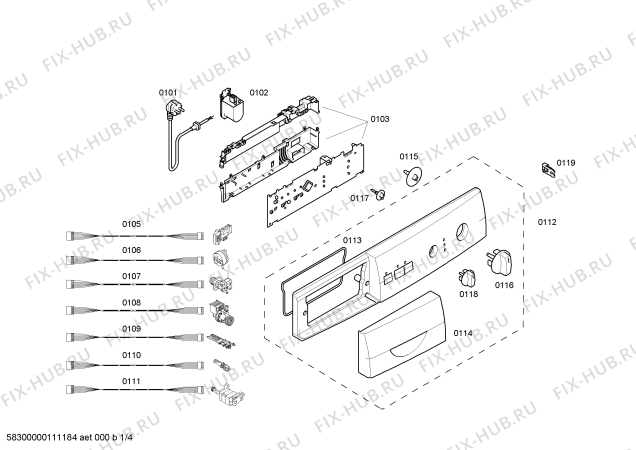 Схема №2 WFL246SGB с изображением Ручка для стиральной машины Bosch 00497854