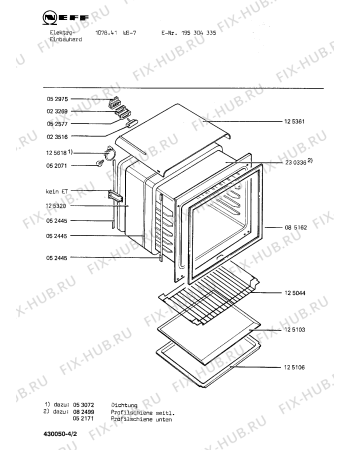 Взрыв-схема плиты (духовки) Neff 195304335 1078.41WS-7 - Схема узла 02