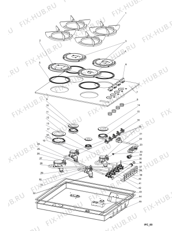 Схема №1 TD640BKHAT (F083743) с изображением Крышка для плиты (духовки) Indesit C00301187