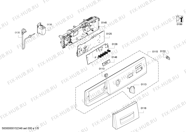 Схема №1 WM10E262IL iQ100 VarioPerfect с изображением Панель управления для стиралки Siemens 00702860