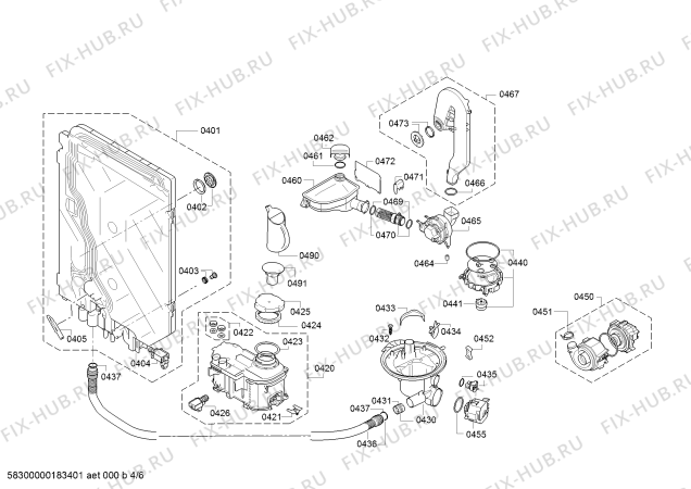 Схема №1 SX65M042EU с изображением Силовой модуль запрограммированный для посудомоечной машины Bosch 12003833