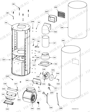 Взрыв-схема вытяжки Zanussi ZHC930X - Схема узла Section 4