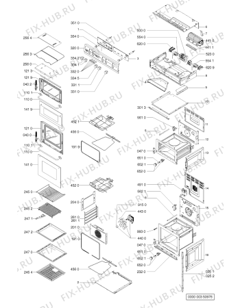 Схема №1 AKP696/IX с изображением Дверца для плиты (духовки) Whirlpool 481945058279