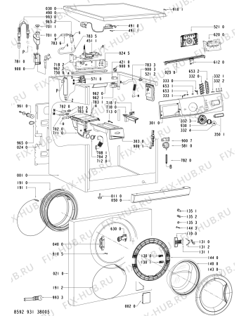 Схема №2 AWO/D AS 14 с изображением Обшивка для стиральной машины Whirlpool 480111100446