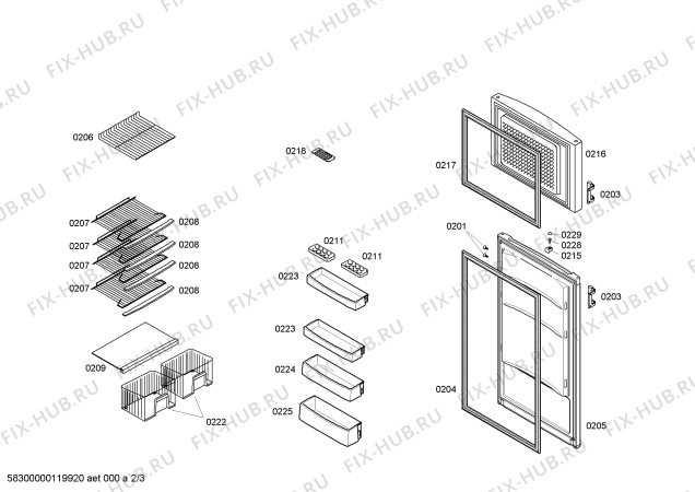 Взрыв-схема холодильника Profilo BD2201T - Схема узла 02