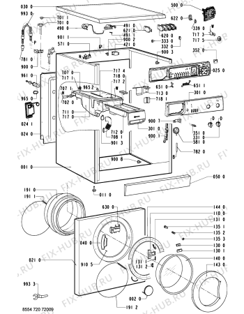 Схема №1 WAS 1400 с изображением Декоративная панель для стиральной машины Whirlpool 481245216831