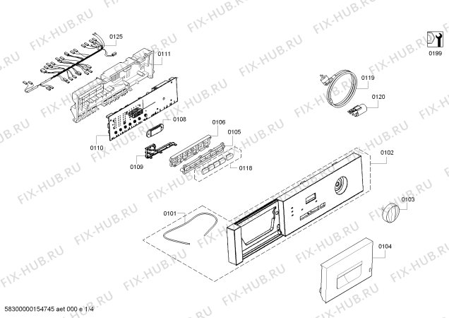 Схема №1 3TI62101A ti6210 с изображением Модуль управления для стиралки Bosch 00705854