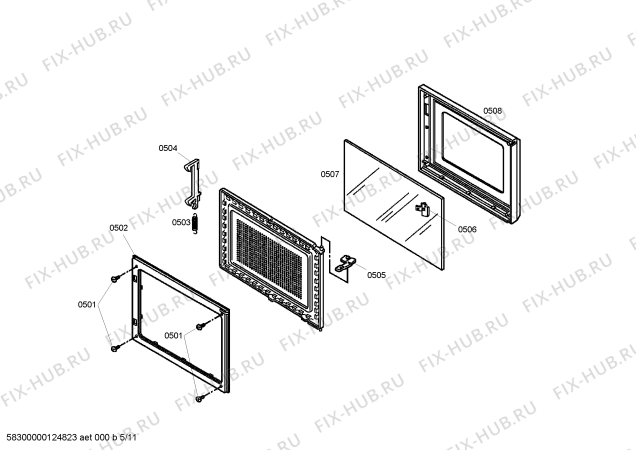 Схема №2 HMB8050 с изображением Набор кнопок для плиты (духовки) Bosch 00608389