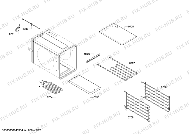 Схема №1 PRD484EEG с изображением Коллектор для плиты (духовки) Bosch 00144572