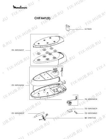 Взрыв-схема утюга (парогенератора) Moulinex CHFA41(0) - Схема узла 9P002722.5P2