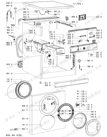 Схема №1 AWO/D 43129 с изображением Декоративная панель для стиральной машины Whirlpool 480111102294