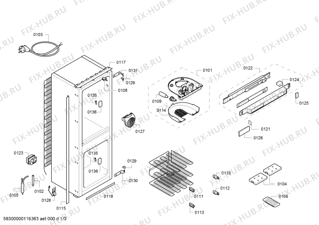 Схема №1 K4444X6 с изображением Дверь для холодильной камеры Bosch 00244033