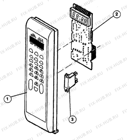 Взрыв-схема микроволновой печи Husqvarna Electrolux QN6082B - Схема узла H40 Panel, users manual  D