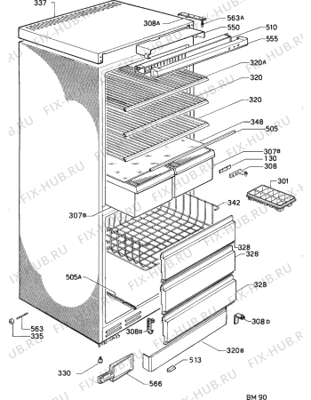 Взрыв-схема холодильника Castor CF831 - Схема узла Housing 001