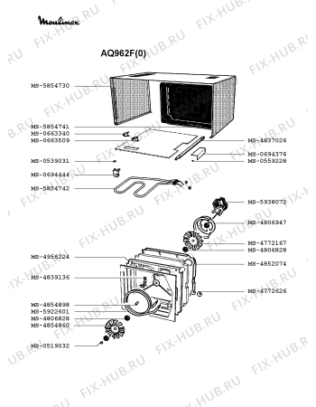 Взрыв-схема микроволновой печи Moulinex AQ962F(0) - Схема узла TP002378.9P3