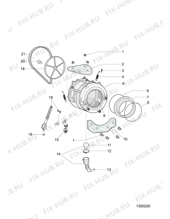 Взрыв-схема стиральной машины Indesit BWE101484XWSSSTK (F103787) - Схема узла