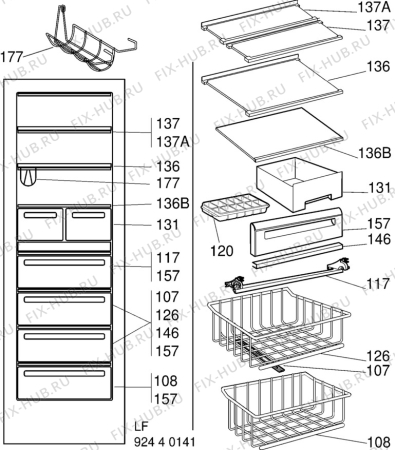 Взрыв-схема холодильника Rosenlew RJP360 - Схема узла C10 Interior