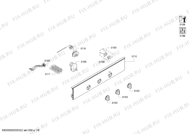 Схема №3 HBA21B222J с изображением Панель управления для плиты (духовки) Bosch 00709713