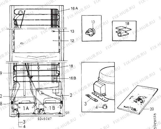 Взрыв-схема холодильника Electrolux ER3416B - Схема узла Section 4