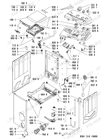 Схема №1 AWT 5108 с изображением Микропереключатель для стиралки Whirlpool 481228218989