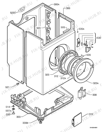Взрыв-схема стиральной машины Husqvarna Electrolux QW1450HT - Схема узла Housing 001