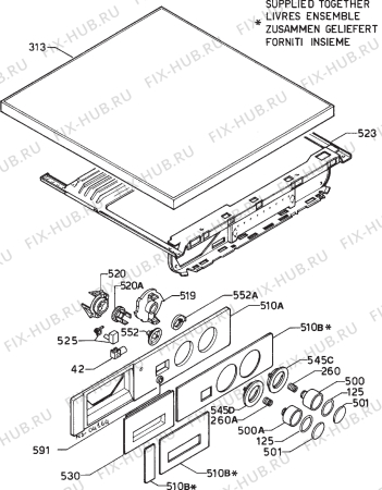 Взрыв-схема стиральной машины Zanussi Z1008 - Схема узла Command panel 037