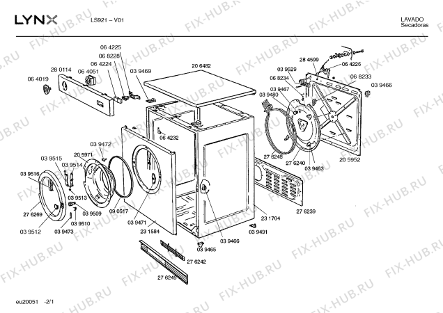 Схема №1 LS921 с изображением Панель для сушилки Bosch 00280114