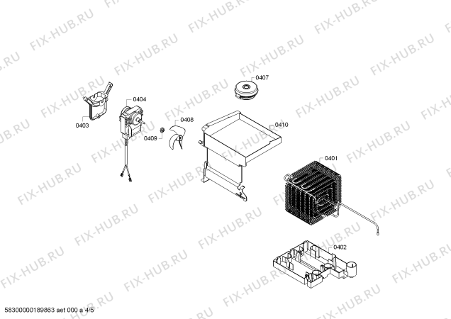 Схема №1 KDN56VW25N с изображением Силовой модуль для холодильника Bosch 12010004