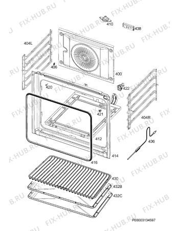 Взрыв-схема плиты (духовки) Aeg ECK456220M - Схема узла Oven