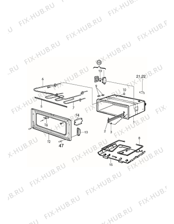 Взрыв-схема плиты (духовки) Husqvarna Electrolux QSG7140-1W - Схема узла H10 Oven Cavity (small)