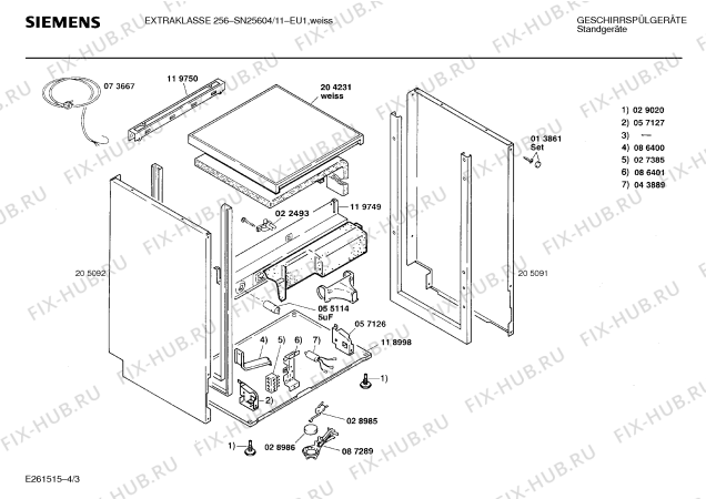 Схема №2 SN25604 с изображением Панель для посудомойки Siemens 00283016