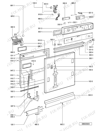 Схема №1 GSIK 6593/1 WS с изображением Обшивка для посудомоечной машины Whirlpool 481245372401
