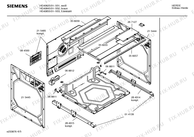 Взрыв-схема плиты (духовки) Siemens HE40845 - Схема узла 05