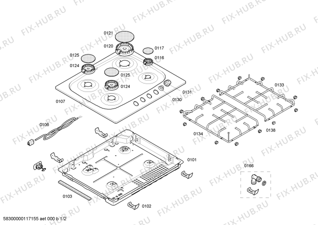 Схема №1 PCD656DEU с изображением Варочная панель для духового шкафа Bosch 00476857