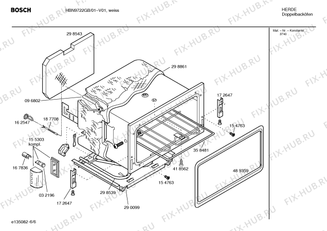 Взрыв-схема плиты (духовки) Bosch HBN9722GB - Схема узла 06