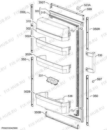 Взрыв-схема холодильника Electrolux EK244SLSW - Схема узла Door