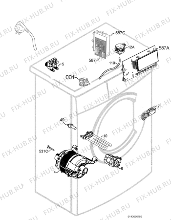 Взрыв-схема стиральной машины Zanussi ZWS3121 - Схема узла Electrical equipment 268