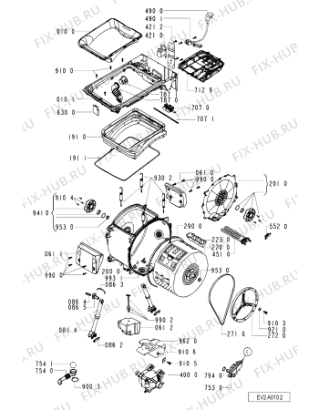 Схема №1 EV 745 с изображением Микропереключатель для стиралки Whirlpool 481228219219