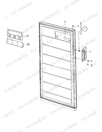 Взрыв-схема холодильника Zanussi ZVC272C - Схема узла Door 003