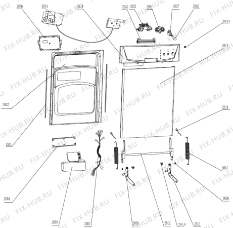 Схема №1 KS51110W (285545, WQP8-9239G) с изображением Сенсорная панель для посудомоечной машины Gorenje 307383