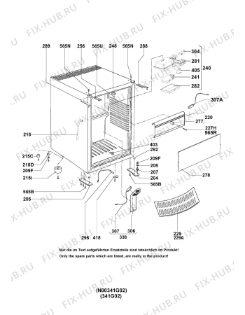 Взрыв-схема холодильника Electrolux RH441LDG - Схема узла Housing 001