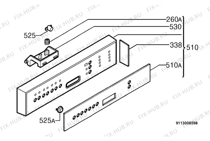 Взрыв-схема посудомоечной машины Silentic 600/395-50118 - Схема узла Command panel 037