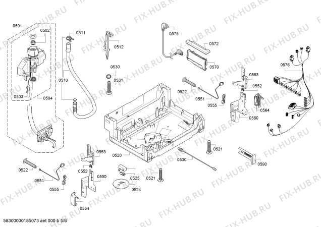 Взрыв-схема посудомоечной машины Bosch SBI63N25CH Super Silence - Схема узла 05