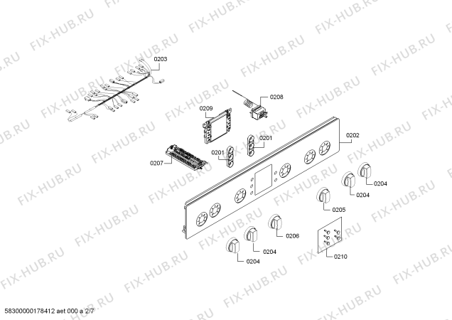 Схема №1 HGV74W456Y с изображением Столешница для электропечи Bosch 00713436