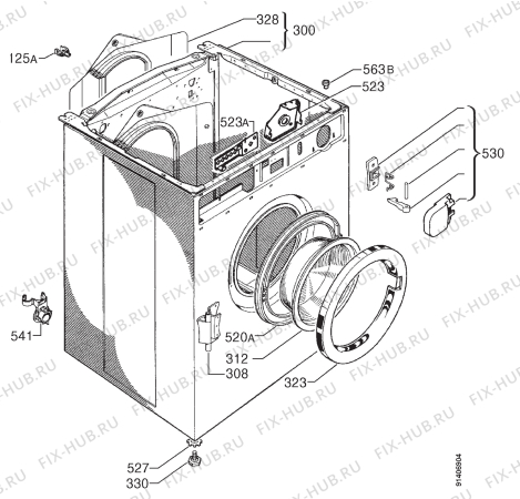 Взрыв-схема стиральной машины Corbero LF1050 - Схема узла Cabinet + armatures