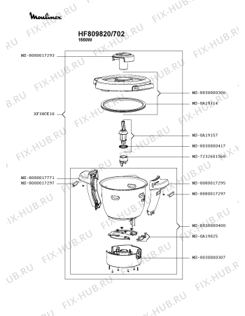 Взрыв-схема кухонного комбайна Moulinex HF809820/702 - Схема узла IP006006.6P3