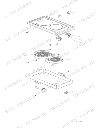 Схема №1 DP2RIX (F062218) с изображением Всякое для плиты (духовки) Indesit C00275543